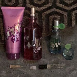 Curve & Curve Crush perfume body lotion guess and black samples toilette
